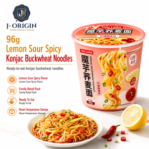 96g Lemon Sour Spicy <strong>Konjac</strong> Buckwheat <strong>Noodles</strong> Ready to Eat Instant Low Calorie Asian Food Snack OEM Private Label - Product Image 1