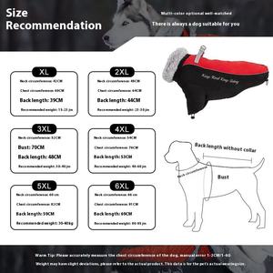 Doe 애완 동물 개 액세서리 의류 도매 제조 업체 따뜻한 겨울 방수 방풍 개 애완 동물 코트 토끼 모피 칼라 - Product Image 2