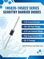 Diode Schottky LUJING 1N5822T/R 1N5822 30A 40V, boîtier DO-27 DIP, redresseur de puissance à faible tension de fonctionnement