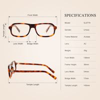 Montures de lunettes optiques en acétate SENTA, rectangulaires, unisexes, verres transparents, écaille de tortue, avec logo personnalisé pour OEM ODM