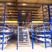 Structure modulaire à combinaison libre pour entrepôt à faible hauteur, pour stockage de composants de rechange, avec rayonnage à plusieurs niveaux et mezzanine en acier froid