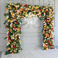 NINI Orange Seiden-Hochzeitsbogen, handgefertigt, quadratisch, als Hintergrund für Hochzeiten, Desserttische, Babypartys und Fotografie