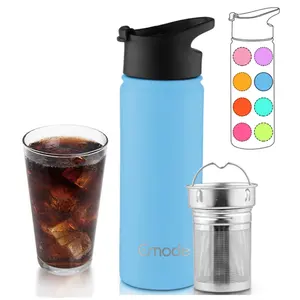 Cold Brew Bottle Coffee Maker 18 oz Insulated Portable Cold Brew Cup To-Go Coffee Tumbler Travel Mug with Stainless Steel Filter