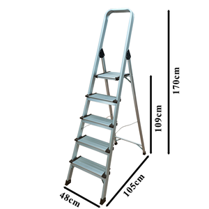 <span class=keywords><strong>Escalera</strong></span> Plegable <span class=keywords><strong>de</strong></span> Aluminio <span class=keywords><strong>de</strong></span> <span class=keywords><strong>5</strong></span> <span class=keywords><strong>Peldaños</strong></span>, Resistente y Ligera, con <span class=keywords><strong>Peldaños</strong></span> Anchos Antideslizantes, <span class=keywords><strong>Escalera</strong></span> Compacta Tipo Espiga para Bricolaje en el Hogar - Product Image 6