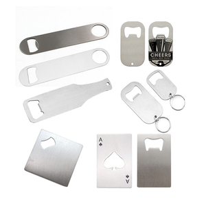 Biểu Tượng Tùy Chỉnh Mới Lạ Cá Nhân Trống Kim Loại Thép Không Gỉ Thăng Hoa Thẻ Tín Dụng Thanh Từ Bia Mở Chai <span class=keywords><strong>Keychain</strong></span> - Product Image 1