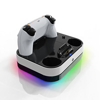 NOUVEAU Station d'accueil de chargement pour lumière LED RVB Communication filaire Accessoires de jeu Support de rangement pour manette PS5