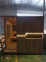 La Popular Sauna Interior de Alta Calidad, Reconocida a Nivel Mundial, Está Hecha de Madera de Hemlock Canadiense/Cedro Rojo.