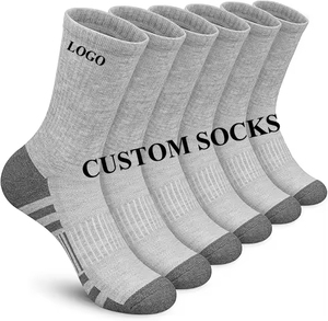 Factory Custom Sports Crew <b>Socks</b>, Basketball Knitted <b>Socks</b> with Logo on Cuff Body and Bottom for Men Women - Product Image 1