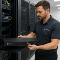 Yeastar S100 - Sistema de Telefonía IP PBX Híbrido Escalable, Analógico, GSM, VoIP, SIP, 16 Líneas, 100 Usuarios, Integración con CRM para Hoteles y Centros de Llamadas