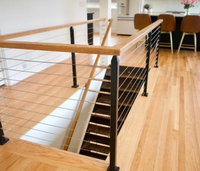 ST Outdoor Cable Railing System | Cadre en aluminium/acier avec main courante en bois pour terrasses de terrasse et de jardin