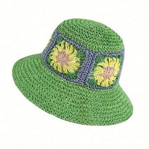 Wholesale Beach <b>Hat</b> <b>Summer</b> Thin Hand Knit Fisherman's <b>Hat</b> Crochet Straw Sun Bucket <b>Hats</b> - Product Image 4