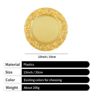 Assiettes de présentation en plastique argentées de luxe pour mariages et banquets, vente en gros - Product Image 2