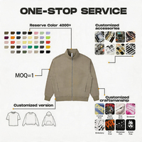 Ensemble de sweats à capuche et chemises à poignets français personnalisés, zippés, surdimensionnés, de haute qualité, pour l'hiver, design mode, MOQ 1