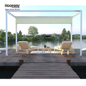 Hoooeasy giardino esterno di lusso Pergola cortile elettrico motorizzato tetto retrattile tenda da sole in alluminio resistenza all'acqua Pavillon - Product Image 5