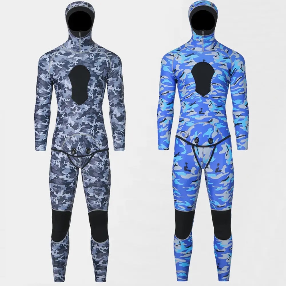 Wholesale 3MM Neoprene Winter Thermal Split Diving Suit Camo Diving Scuba Spearfishing Suit