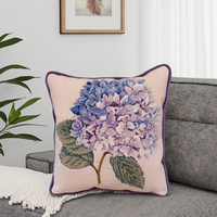 Motif de boule d'hortensia fait à la main taie d'oreiller à l'aiguille conception brodée pour la maison canapé voiture ou hôtel