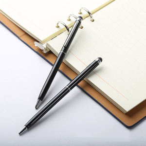 Stylo bille fin en métal 2-en-1 avec écran tactile capacitif – Cadeau promotionnel pour hôtels - Product Image 2