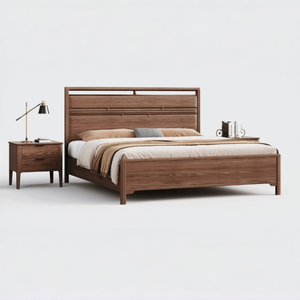 Estrutura de Cama Moderna em Madeira de Olmo no Novo Estilo Chinês, Adequada para Quartos em Residências, Vilas e Hotéis. - Product Image 2