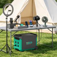 Centrale Électrique Portable MECO 3.6KWh 3000W avec Batterie LiFePO4 pour Camping-Car, Van, Caravane et Voyages en Plein Air