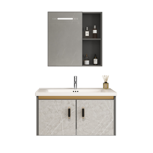 Lavabo integrado de estilo crema personalizable, lavabo de baño, combinación de gabinete, lavabo redondeado para tocadores de baño de salón - Product Image 6