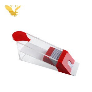 YH <span class=keywords><strong>Casino</strong></span> - Barajador de Cartas de Póquer Profesional de Acrílico para 8 Barajas, con Cabeza Roja - Product Image 1