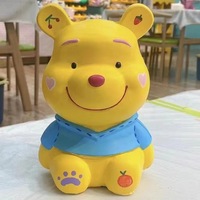 Tirelire Poupée Ours Violent Blanc Géant à Personnaliser, Style Dessin Animé, Peinte à la Main, Jouet pour Enfants, Vente en Gros