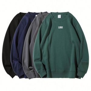Sweat-shirt à col rond en coton épais de haute qualité, impression en relief, logo personnalisé, graphique surdimensionné brodé – Grande Vente - Product Image 1