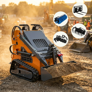 Mini-chargeuse compacte avec souffleuse à <span class=keywords><strong>neige</strong></span> et godets, livraison gratuite – Mini-chargeuse sur chenilles pour jardin - Product Image 1