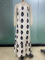 Robe longue de plage asymétrique sans bretelles pour femme, motif géométrique vintage, dos nu, antistatique, tailles S-XL, nouvelle collection été, vente en gros