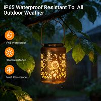 Lanterne de jardin solaire colorée en forme de libellule 2026 – Éclairage suspendu extérieur étanche à énergie solaire pour jardin, patio et allée