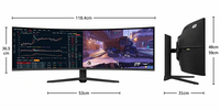 Fabrieksdirect 49 inch gebogen 240Hz 1ms IPS DQHD grote computermonitor 120Hz gebogen computer gamingmonitor voor gamingcafé