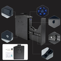 Coffre-fort mural noir pour armes à feu, à ouverture par poussée et traction, avec clavier à 6 touches, empreinte digitale biométrique, déverrouillage à distance Bluetooth, pour usage domestique, vente en gros