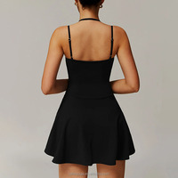 Ensemble de mini-jupe de sport pour femmes avec logo personnalisé, séchage rapide, bretelles réglables, entraînement, fitness, yoga, tennis
