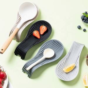 Household Insulation Silicone Spoon Holder <b>Non</b> <b>Slip</b> Silicone Spoon Pad Silicone Soup Spoon <b>Mat</b> <b>Kitchen</b> Spatula Tray - Product Image 1
