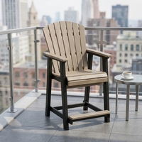 Tabouret de bar Adirondack en HDPE de qualité commerciale, pour usage extérieur, hôtels, resorts, clubs de plage, base antidérapante, dossier ergonomique, design moderne