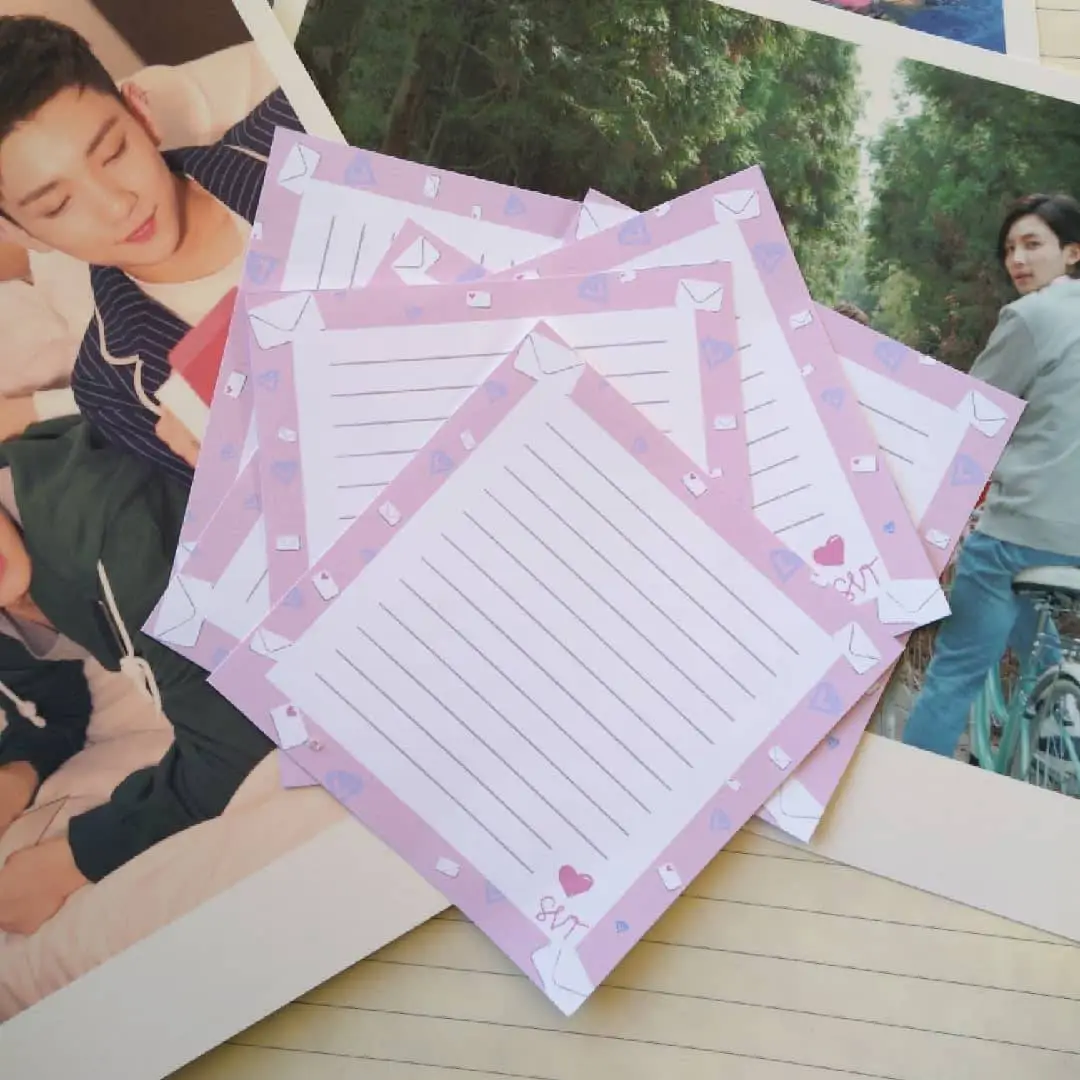 Almofadas personalizadas do bloco de notas, 50 folhas kpop pastel estética papelaria