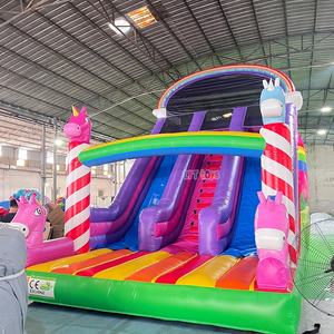 Château gonflable commercial avec toboggan, prix usine, idéal pour la <span class=keywords><strong>location</strong></span> de fêtes d'enfants - Product Image 1