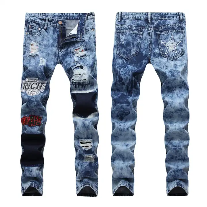 Men's Skinny Stitching Color Jeans Fashion Casual Patchwork Denim Pants  Slim Fit Demin Pencil Pants (30,Blue) : Clothing, Shoes & Jewelry -  Amazon.com