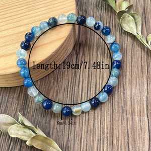 Natural Stone Bracelet Colorful Glass Beaded Stress Relief Seamless Laser <b>Engraved</b> Logo Trade Assurance - Product Image 3