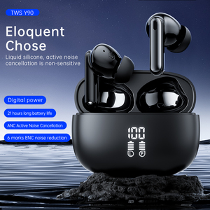 Y90 ANC <span class=keywords><strong>Double</strong></span> Fed Profondeur de réduction du bruit + Enc Appel LED Écran tactile Sans fil In-Ear <span class=keywords><strong>Bass</strong></span> Sound Effects TWS Earbuds - Product Image 5