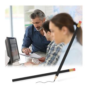 Lot de crayons ronds HUA pour l'école, le dessin et le croquis, crayons en bois graphite HB avec gommes sur le dessus, dureté 2B, matériau en bois noir - Product Image 5