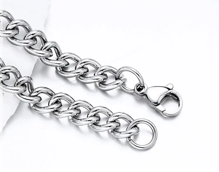 2023 New Side Twist Chain Luggage Jewelry Matching Chain Stainless Steel Hanging 304 Steel Metal Titanium Steel Necklaces Punk