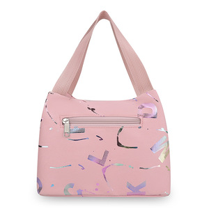Women's Printed Casual Tote Bag Large Capacity Zipper Closure Horizontal Square Shape For Everyday Outfits Spring 2025 - Product Image 5
