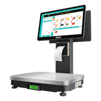 Timbangan Digital semua dalam satu, timbangan AI Digital, timbangan berat layar sentuh, timbangan pengenalan makanan dengan kamera AI 58mm, timbangan Printer