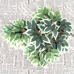 Hojas artificiales de tela de seda, hojas de baniano de imitación, hojas artificiales verdes para jardín - Product Image 5