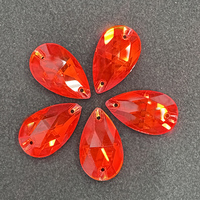 LUCKY Grosir murah kualitas k9 dengan harga terbaik merah muda terang Rhinestone Jahit Tempel Kristal Jahit Tempel Ukuran 17x28mm untuk Gaun