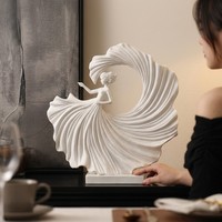 Sculpture abstraite minimaliste moderne, ornement en résine blanche, décoration pour salon et bureau, artisanat pour mariages et fêtes
