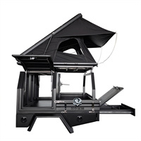 Boîte à outils en alliage d'aluminium imperméable de haute qualité, disponible avec des options de tente de toit et de tente latérale, adaptée à une utilisation en extérieur.