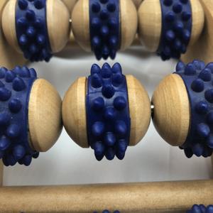 Hoge Kwaliteit Houten <span class=keywords><strong>Massage</strong></span> Roller Blauw Rubber <span class=keywords><strong>4</strong></span> Rijen Grote Roller Nieuwigheid Voet Massager <span class=keywords><strong>Mat</strong></span> - Product Image 5