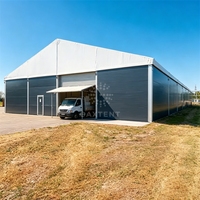 Bâche PVC Commerciale Robuste de 600 m² pour Entrepôt Extérieur, Grande Portée, Tente de Stockage Industrielle Durable avec Murs et Portes, Toutes Saisons